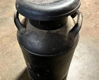 Black Steel Milk Can