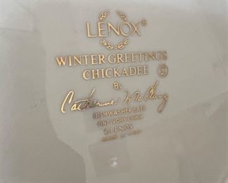 Lenox Winter Greetings Chickadee Dinnerware Set