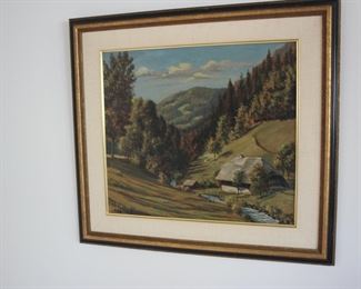 Alfred Kusche (1884-1984, Germany) landscape oil paintings