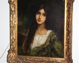 Francois Martin-Kavel (1861-1931, France) oil painting portrait of a young woman