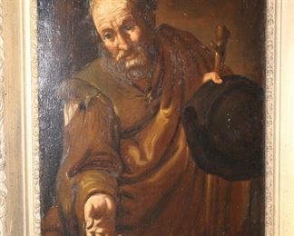 19thc oil painting portrait of an elderly gentleman