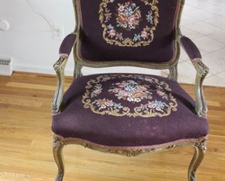 Louis XV style 19th c fauteuile arm chair
