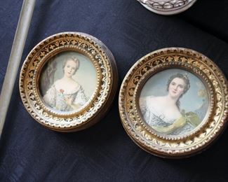 Pair miniature portraits