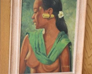 Hasim (1921-1982, Indonesia) portrait of a woman