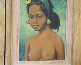 Hasim (1921-1982, Indonesia) portrait of a woman