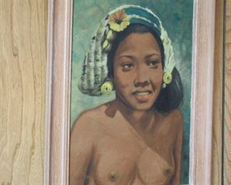 Hasim (1921-1982, Indonesia) portrait of a woman