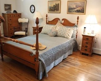 Sweat Comings Co maple bedroom set with marble tops