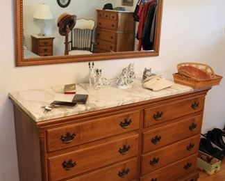 Sweat Comings Co maple bedroom set with marble tops