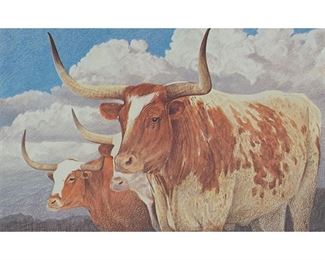 Charles Beckendorf, Texas Longhorns, lithograph 314/500