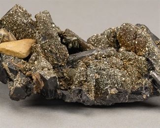 Cassiterite and Quartz Crystal