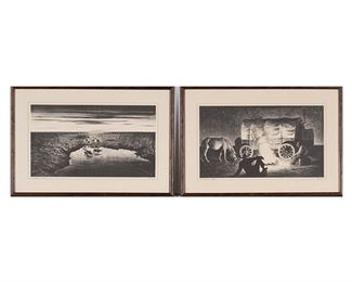 Peter Hurd, Western Scenes, offset lithographs