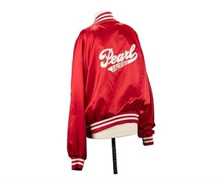 Vintage Pearl Lager Beer Satin Bomber Jacket