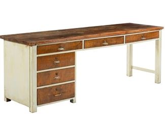 Rustic Two-Tone Writing Desk