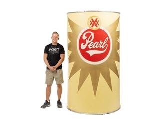 Large Pearl Brewery Advertising Can