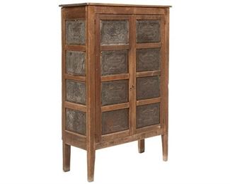 Vintage Punched Tin Pie Safe