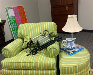 Club chair and footstool