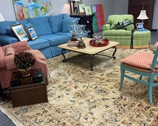 Large coffee table with iron base