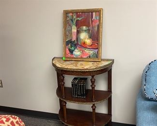 Marble top demilune shelf, Vera Dickerson still life