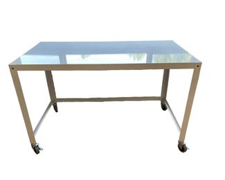 $200 - CB2 White Art Metal Table on Casters JV189-Description: It's really a great piece and can be used for so many different functions - plus it's super easy to clean if you use it as a desk or for crafts). The wheels also lock into place but allow you to move the desk around quite easily wherever you need it. The white is also a true white - so it basically goes with any room decor.
Dimensions: 48 x 24 x 30
Condition: Good condition. Some marks of wear.
Local pick up Chevy Chase MD. Elevator access. Contact us for shipper suggestions.