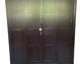 $1500 - Yumiko Room and Board Black Panel Front TV Cabinet Armoire JV189-5 Description: A relaxed take on casual traditional design, this accent cabinet strikes a simply chic pose with a casually cool sensibility. Wood panel front doors showcase open to room for a TV or a wardrobe, along with two shelves and two lower drawers. Allowing you room to store in effortless style. What a welcome addition to a living room or entryway.
Dimensions: 55 x 20 x 66"H
Condition: Very good condition
Local pick up Chevy Chase, MD. Elevator access. Contact us for shipper suggestions.