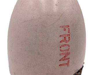 $320 - Authentic Cone Rocket Nose pods Mid 60's Hawley Products Co NASA Space JS45-11401 Description : Briefly described, the invention comprises a hollow, preferably resin-impregnated, molded fiber cone, said cone being of such construction that it breaks into many small fragments, when the rockets are fired.
Brand : Hawley Products Co NASA Space
Size : 11"H x 9.75"
Location : Bethesda, MD