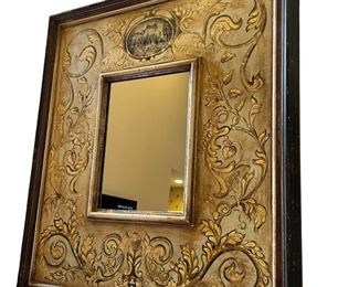$380 - Italian Hand Painted Square Florentine Wall Mirror LA178-29 Description: Elegant Italian Hand Painted Oval Florentine Wall Mirror, aged gold, black, and wood frame.
Dimensions: 31.5 x 35"H
Condition: Very good condition
Local pick up Potomac, MD. Located on first floor. Contact us for shipper suggestions.