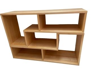 $1500 - 1960s Danish Modern Expandable 2 pc Shelving Unit SB183-38 Description: This uber functional, multi-configuration, Danish shelving unit, circa the 1960s. This sturdy and heavy Danish bookcase is solid wood with beautiful wood grains can be seen throughout. It combines the function of two consoles into one versatile, innovative, and sensational piece of modern design. It can be easily configured in a variety of ways to meet your specific needs. Stand it up or lay it down, top "L" shaped piece simply rests on top of the lower section and can be slid in and out to the desired size. Additionally, it can be configured to fit in a corner or as a room divider. Works in both big and small spaces.
Dimensions: 59 x 17.5 x 41
Condition: Very good condition
Local pick up Chevy Chase, MD. Located on third floor. Contact us for shipper suggestions.