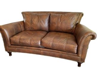 $800 - Ferguson Copeland Brown Leather Loveseat Sofa Couch SL86-8 Beautiful leather Ferguson Copeland Surrey Loveseat with Nail-head trim. (style 9927). High quality construction by one of North Carolina's Finest furniture makers. A timeless top-quality piece that is at home in any high-quality or professionally design home.
70" wide x 44" deep by 34" high.
Local pick up Chevy Chase, MD. Contact us for shipper suggestions