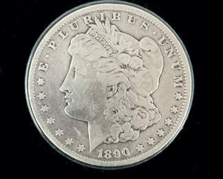 1890 U.S. Carson City Morgan 90% Silver Dollar Coin

