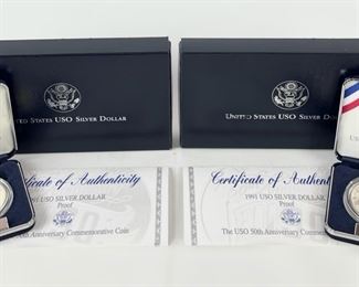 2 USO Silver Dollars
