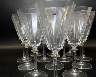 MIKASA CRYSTAL Southhampton Gold Water Goblets set of 12
