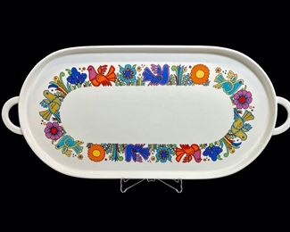 Vintage VILLEROY & BOCH Acapulco Porcelaine Oval Serving Platter with handles. MCM

