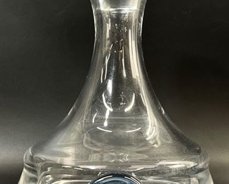Vintage Wedgwood Crystal Caraffe Decanter with Blue Medallion
