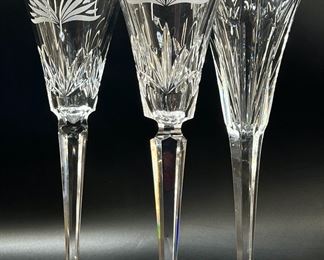 Waterford Crystal Heirloom Wedding Swan Toasting Flutes Pair & Waterford Hearts Love Millenium Crystal Champagne Flutes Wedding Glass
