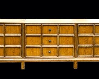 20th c Henredon MCM Credenza Hollywood Regency 4 Piece Sideboard Credenza
