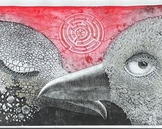 2007 Fantastic Marina Terauds Pencil Signed Etching 12/50 Unsolved Mystery Gilt Framed
