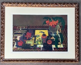 Fantastic Katja Oxman Signed Art Till Saffron in Vermillion Slid Pencil Signed Gilt Framed
