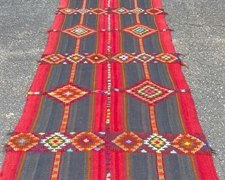 Fantastic Vintage Moroccan Multi Colored Tent Runner Textile Wool
