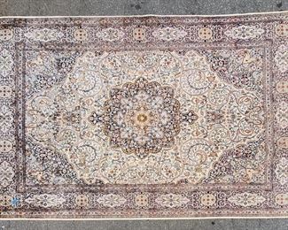Stunning Silk Persian Hand Knotted Room Size Area Rug

