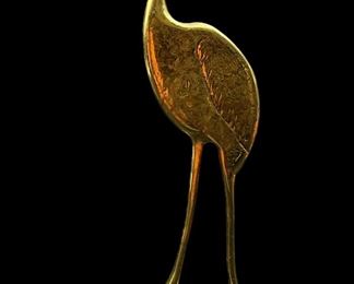 Vintage Modern Brass Crane Bird Figurine
