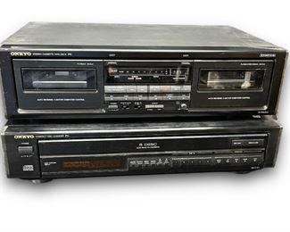 Onkyo Stereo Cassette Tape Deck TA-RW303 Combo with Compact Disc Changer DX-C101

