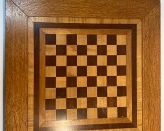 Fabulous Vintage Wood Inlaid Chess Board - 21 in x 21 in
