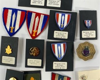 Vintage World War II Era US/European Pins Military Service Pins and Patches
