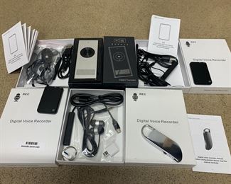 Enence Electronic Handheld Instant Translator and Three Digital Voice Recorders With Accessories
