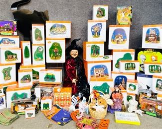 HUGE Assorted Department 56 Halloween Collection. Includes: Helga�s House Of Fortunes, Creepy Creek Carriage House, Hunted Tree House, Village Accessories, The Spooky Schooner And Much Much More
