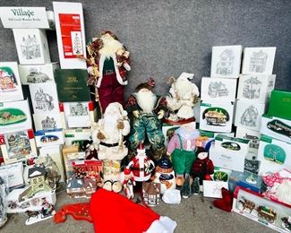 HUGE Department 56, Heritage Village Collection, Lemax Assorted Christmas Decorations, Includes: Polar Palette Art Center, Theatre Royal, Mill Creek Wooden Bridge, The Pied Bull Inn, Village Accessories and much much much more
