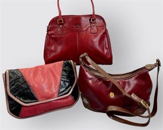 TOSCANINO RED HANDBAG LOT OF 3
