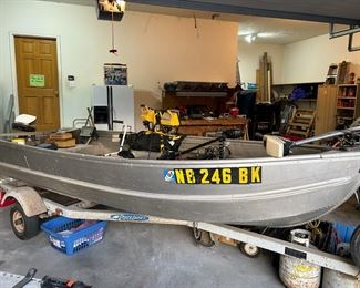 1974  14ft Semi-V Lowe Boat and Trailer