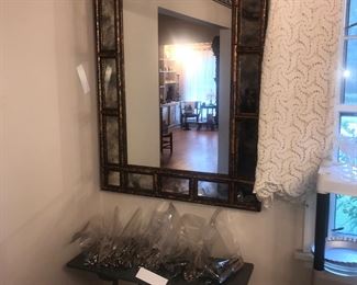 Items Located In The Dining Room ~ Vintage Faux Bamboo Gold Gilt Wall Mirror