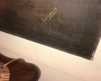 Items Located In The Living Room ~ Signed American Indian Chief Painting L Morris